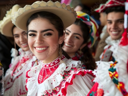 Mexican Independence Day Celebration in Traditional Costumes