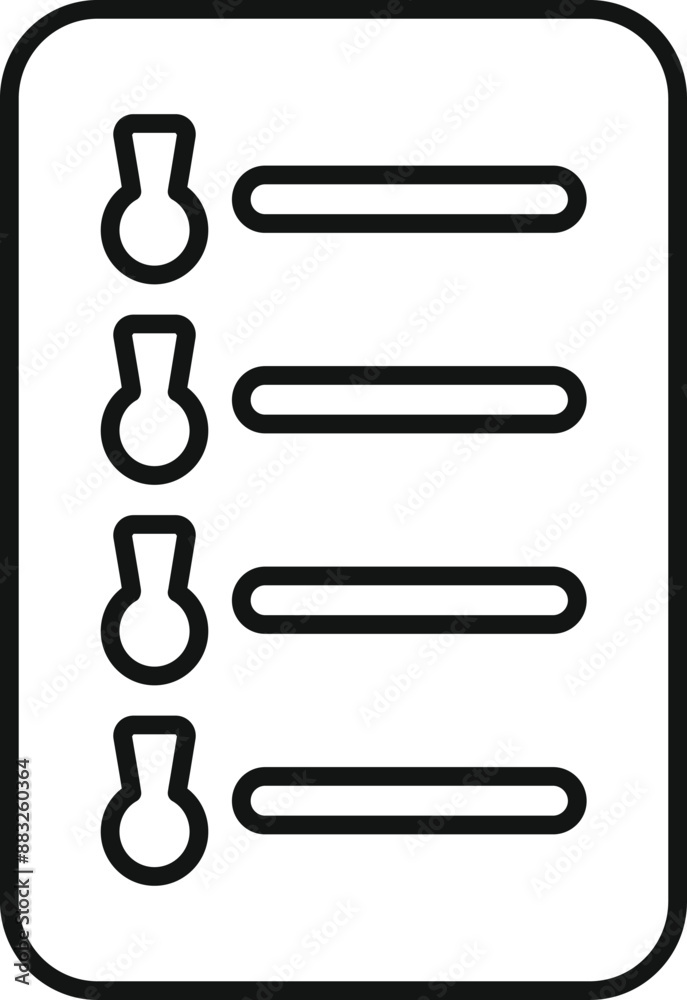 Simple line icon of a checklist, symbolizing task completion and productivity
