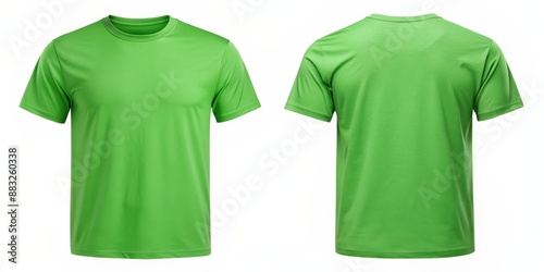 Front and Back View of Green T-Shirt Mockup, Green, Mockup, T-Shirt, Clothing