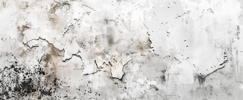 Naklejka premium Weathered Concrete Wall with Crack and Textured Surface - Grunge Background