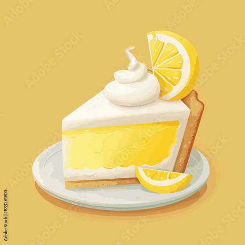 Cute Cartoon Lemon Pie Icon