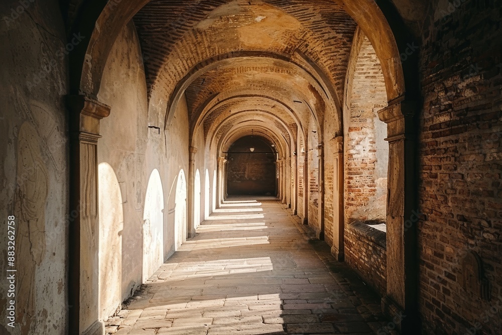 Obraz premium Inside the rock-hewn churches of Lalibela, Ethiopia. Beautiful simple AI generated image in 4K, unique.