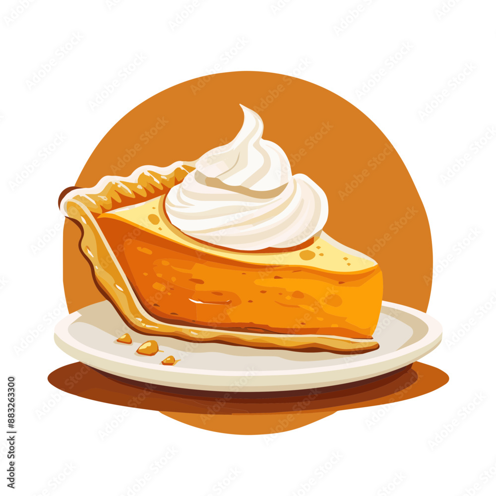 Cute Cartoon Pumpkin Pie Icon Isolated on a Transparent Background Cute Cartoon Pumpkin Pie Icon Isolated on a Transparent Background