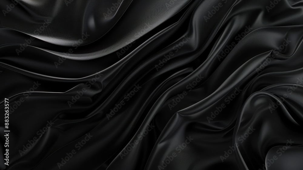 Obraz premium Smooth, abstract black background with a close-up texture of dark hues.