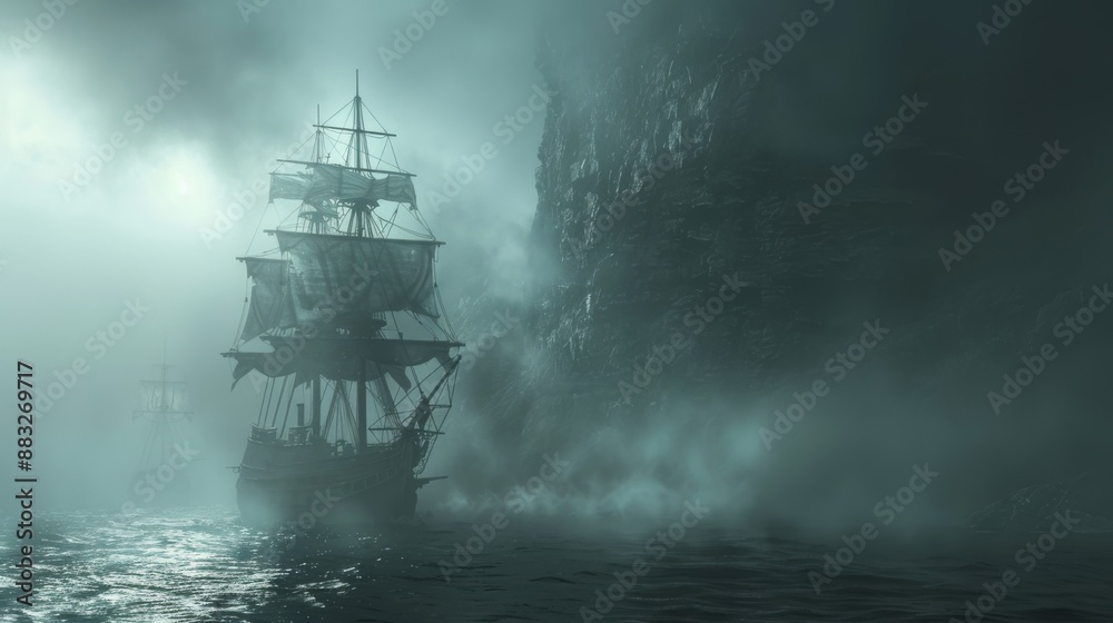 Ship in the Fog. Ship in the Fog.