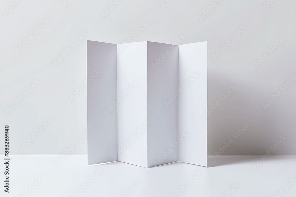 Blank brochure template for mock-up. Four pages sheet of paper on an isolated background. AI generated Blank brochure template for mock-up. Four pages sheet of paper on an isolated background. AI generated