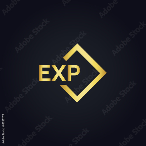 Free Download EXP logo. E X P design. White EXP letter. EXP, E X P letter logo design. E X P letter logo design in GOLD, GOLDEN LOGO, THREE, style. letter logo set in one artboard. E X P letter logo vector design. - GFXLoad