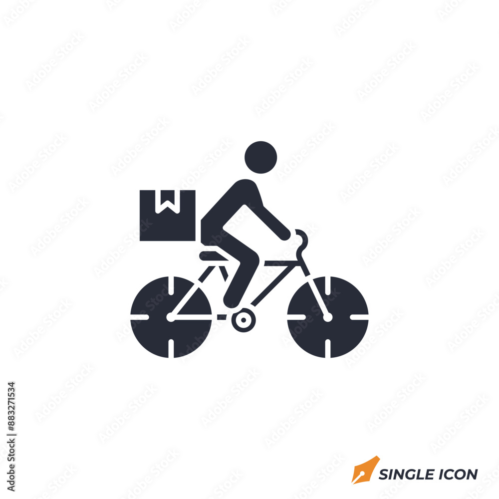 Obraz premium Bicycle Courier icon vector illustration. Bicycle Courier symbol isolated on white background.