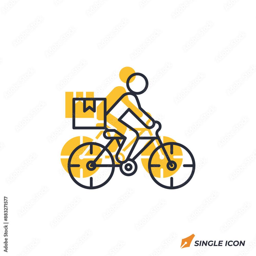Bicycle Courier icon vector illustration. Bicycle Courier symbol isolated on white background.