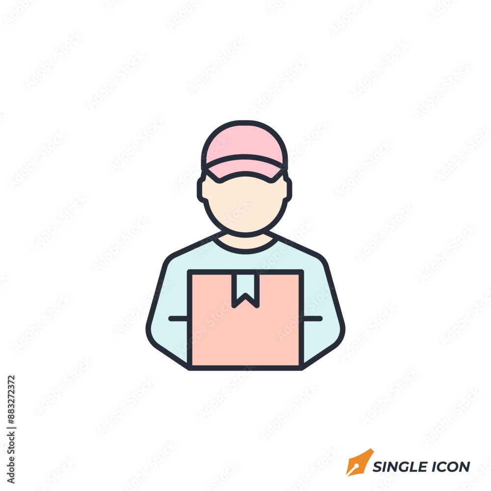 delivery person icon vector illustration. delivery person symbol isolated on white background. delivery person icon vector illustration. delivery person symbol isolated on white background.