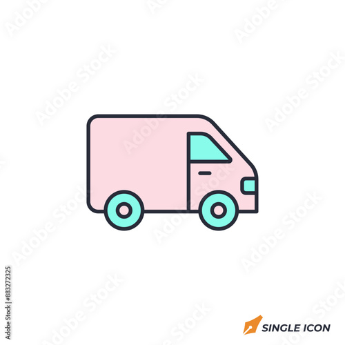 Wallpaper Mural Delivery Van icon vector illustration. Delivery Van symbol isolated on white background. Torontodigital.ca