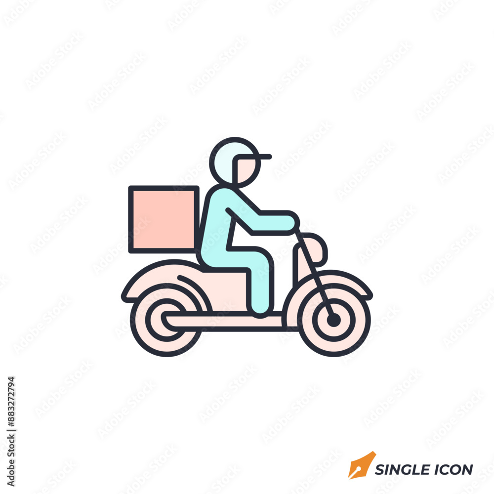 motorcycle delivery icon vector illustration. motorcycle delivery symbol isolated on white background motorcycle delivery icon vector illustration. motorcycle delivery symbol isolated on white background