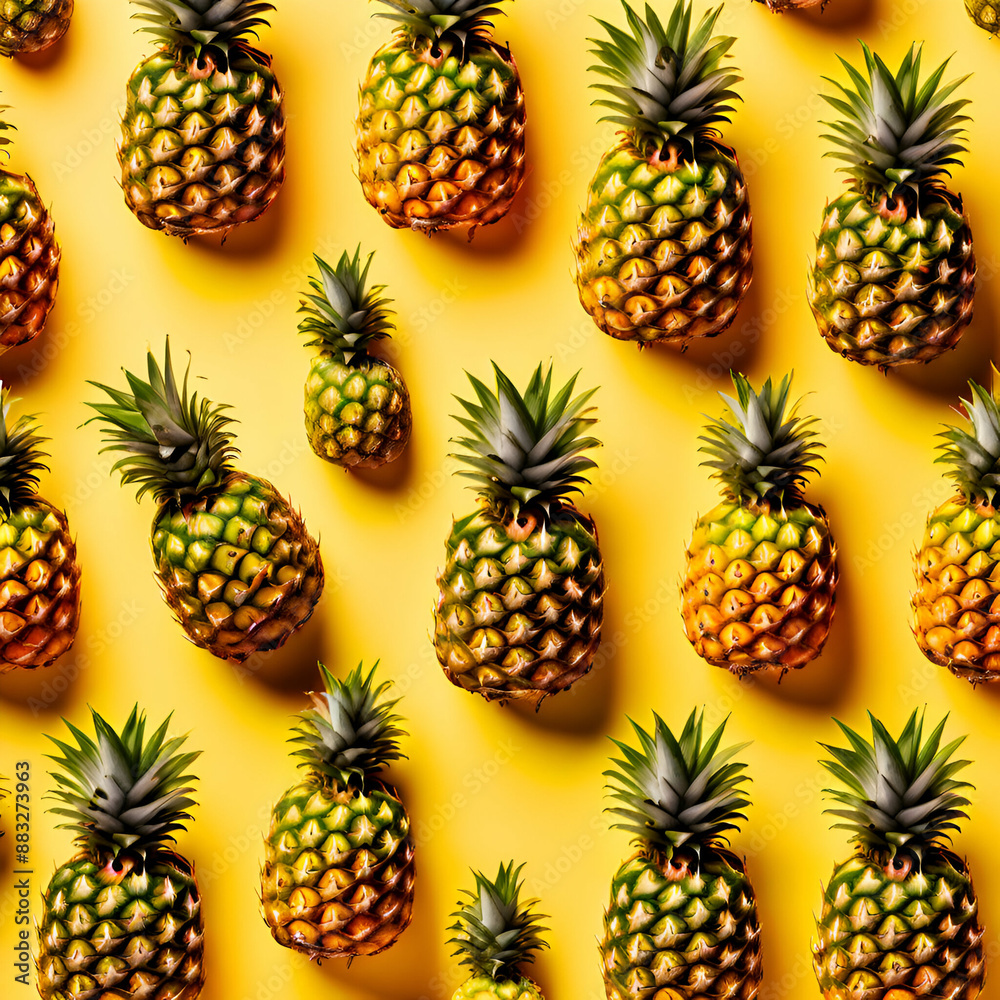 Fototapeta premium seamless background with pineapple