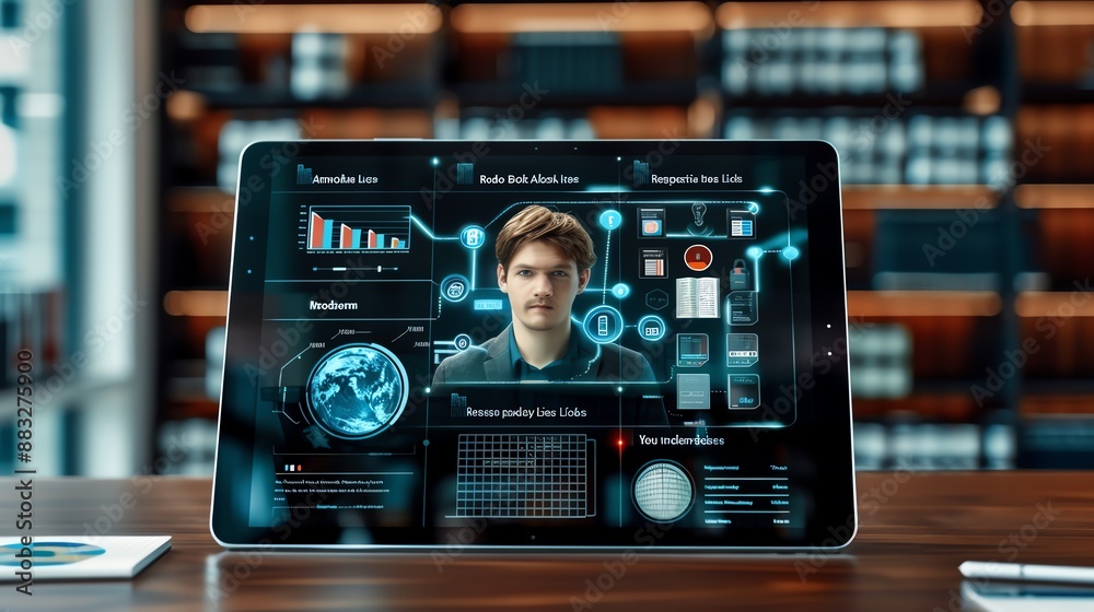 A digital library interface on a tablet A digital library interface on a tablet