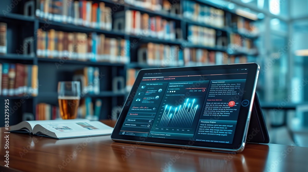 A digital library interface on a tablet A digital library interface on a tablet