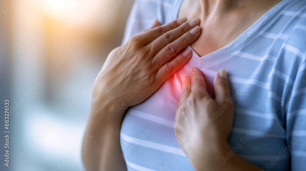 Fototapeta premium Woman Experiencing Chest Pain