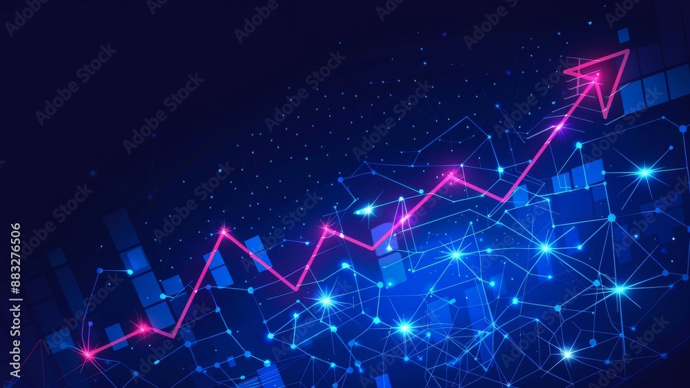 abstract technology background with graph and arrow. abstract technology background with graph and arrow.