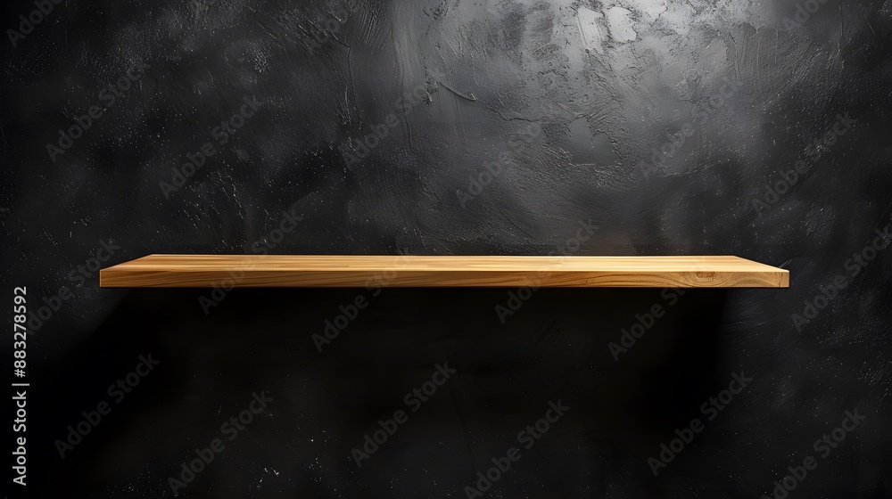 Rustic Brown Shelf: Empty Board Style for Modern Advertising and Display Rustic Brown Shelf: Empty Board Style for Modern Advertising and Display