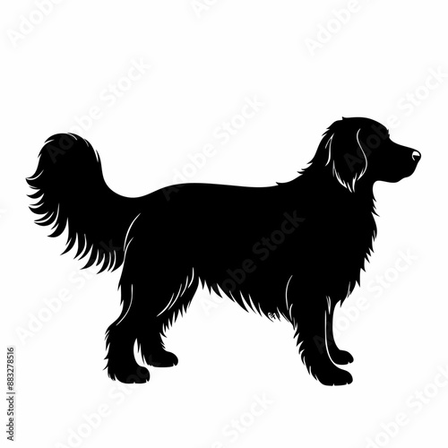 a vector silhouette of a golden retriever on a white background (32)