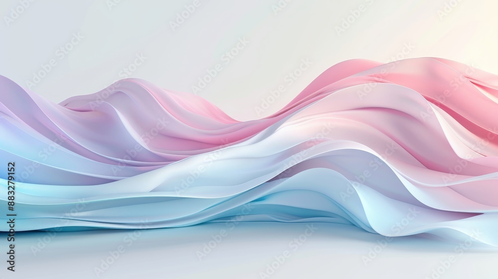 A long, curvy line of pink, blue, and white colors A long, curvy line of pink, blue, and white colors