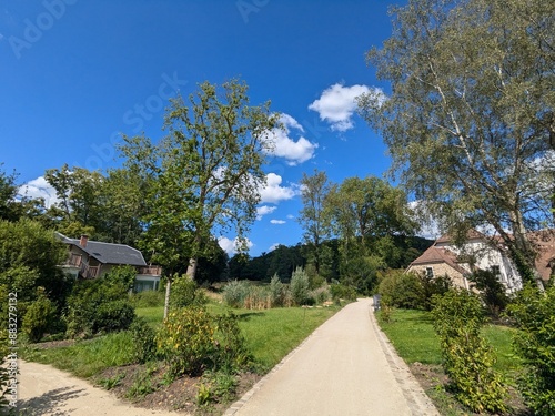 Photos path in the park of Montcel, Jouy-en-Josas.
