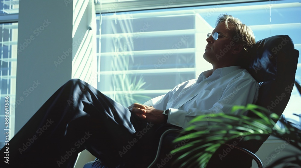 A thoughtful actuary leans back in an office chair, contemplating a complex problem while reviewing actuarial tables and reports. A thoughtful actuary leans back in an office chair, contemplating a complex problem while reviewing actuarial tables and reports.