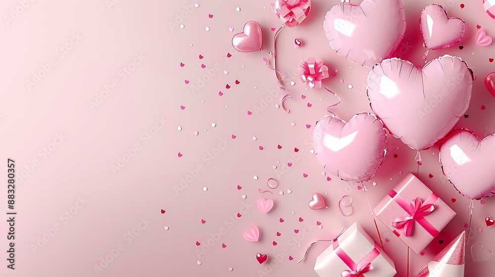 Valentine's Day Heart Balloons and Gift Valentine's Day Heart Balloons and Gift