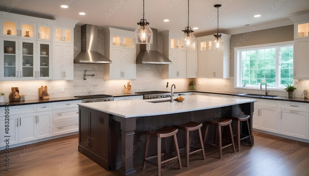 Fototapeta premium modern kitchen interior with kitchen