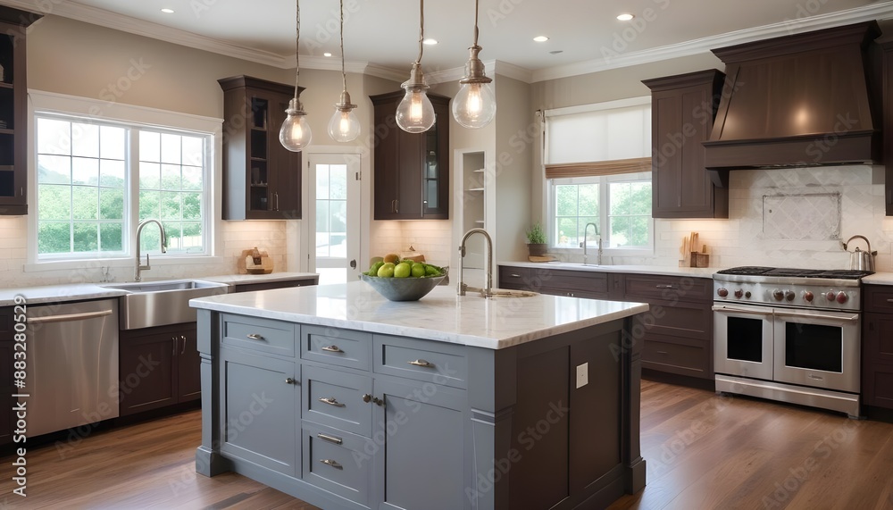 Fototapeta premium modern kitchen interior with kitchen