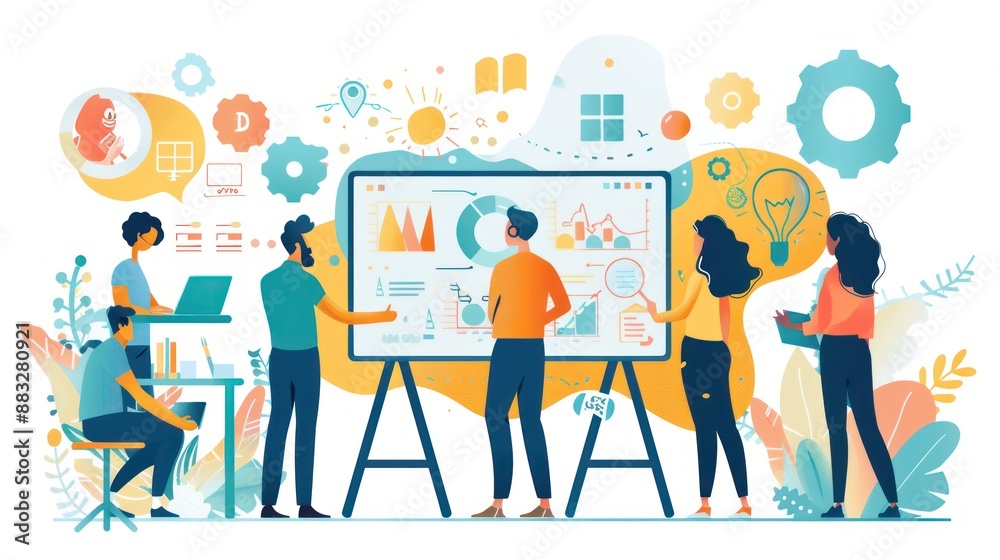 A group of people are working together on a project. A group of people are working together on a project.