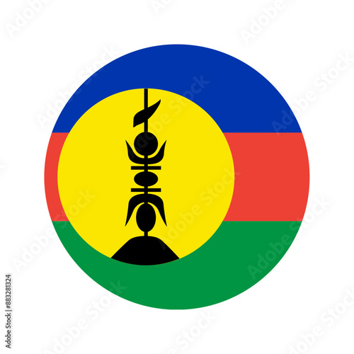 Round New Caledonia flag icon