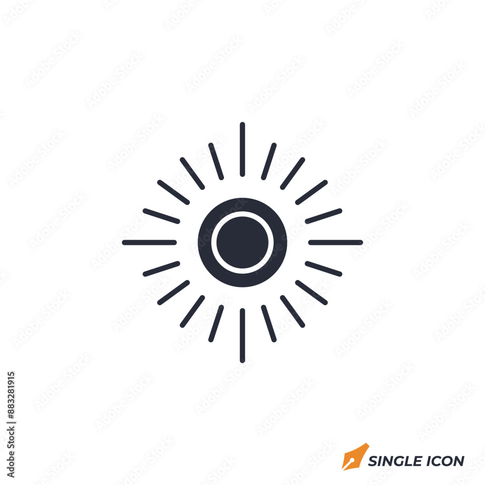 Sun icon vector illustration. Sun symbol isolated on white background. Sun icon vector illustration. Sun symbol isolated on white background.