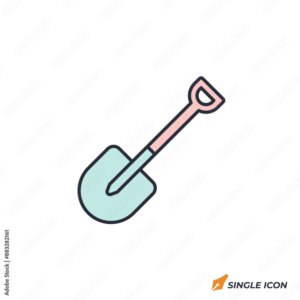 Shovel icon vector illustration. Shovel symbol isolated on white background Shovel icon vector illustration. Shovel symbol isolated on white background