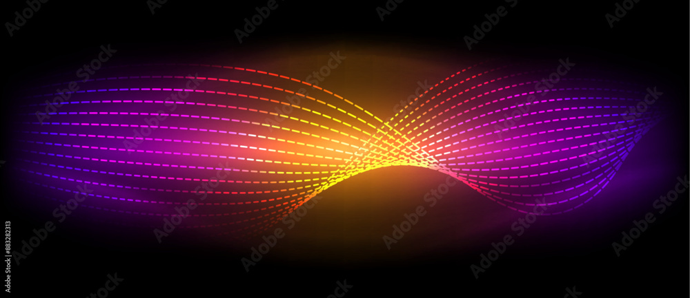 Neon wave lines with blend effect. Vector Illustration For Wallpaper, Banner, Background, Card, Book Illustration, landing page Neon wave lines with blend effect. Vector Illustration For Wallpaper, Banner, Background, Card, Book Illustration, landing page