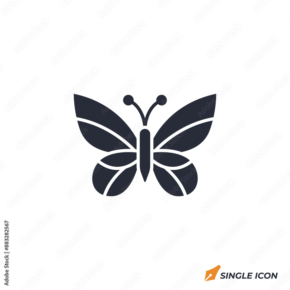 Butterfly icon vector illustration. Butterfly symbol isolated on white background Butterfly icon vector illustration. Butterfly symbol isolated on white background