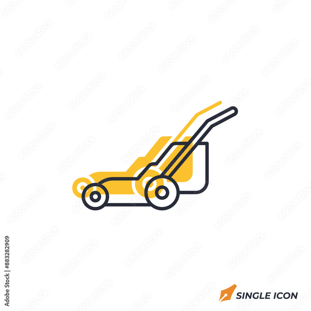 Lawn Mower icon vector illustration. Lawn Mower symbol isolated on white background Lawn Mower icon vector illustration. Lawn Mower symbol isolated on white background