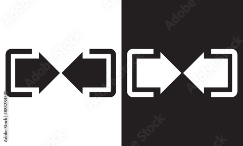 icons sign in and sign out app vector symbol logout and login, arrow and door icon exit and entry. isolated on white and black background. EPS 10