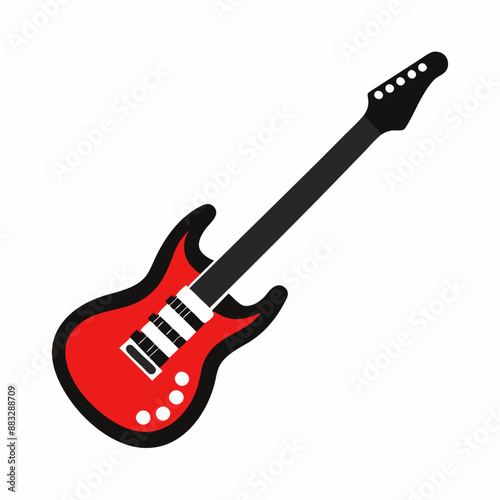vector glyph icon of an electric guitar isolated on a white background (10)