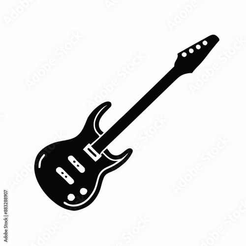 vector glyph icon of an electric guitar isolated on a white background (23)