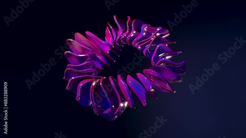 3D render animation, satisfaying Abstract Objects Moving on an Infinite Background photo