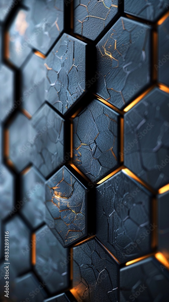 3d render of hexagon pattern background.