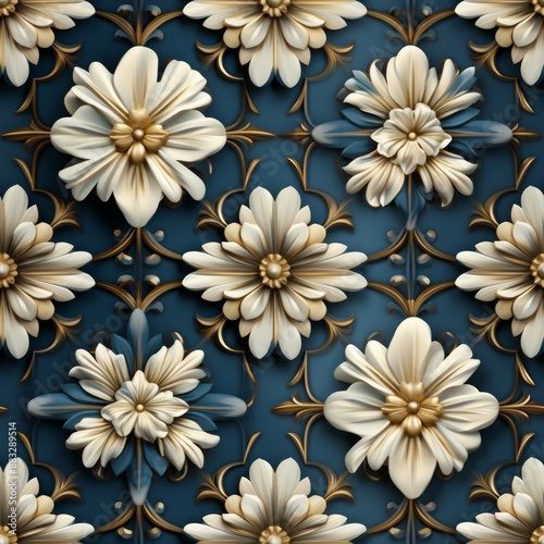 Seamless floral barocco scrollwork pattern venzel and whorl Royal vintage Victorian Gothic Rococo background
