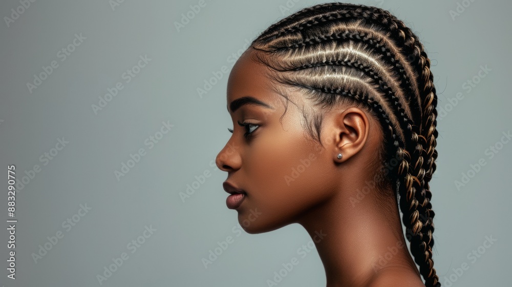 BEAUTIFUL BLACK WOMAN IN PROFILE WITH A DREADS HAIRSTYLE BEAUTIFUL BLACK WOMAN IN PROFILE WITH A DREADS HAIRSTYLE