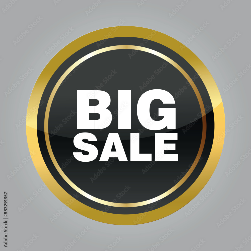 Gold badge Big sale. Vector on a gray background Gold badge Big sale. Vector on a gray background
