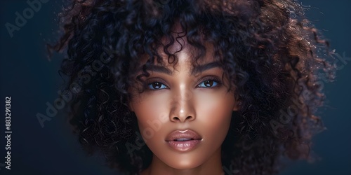 Portrait of a beautiful black woman with curly hair. Concept Beauty, Portraiture, Black Women, Curly Hair
