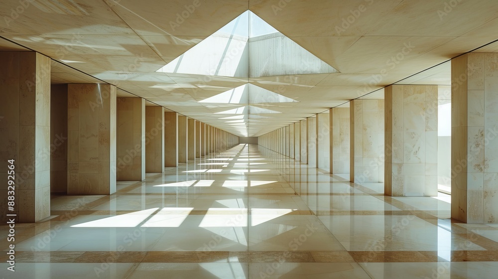 Obraz premium Modern Hallway With Skylights