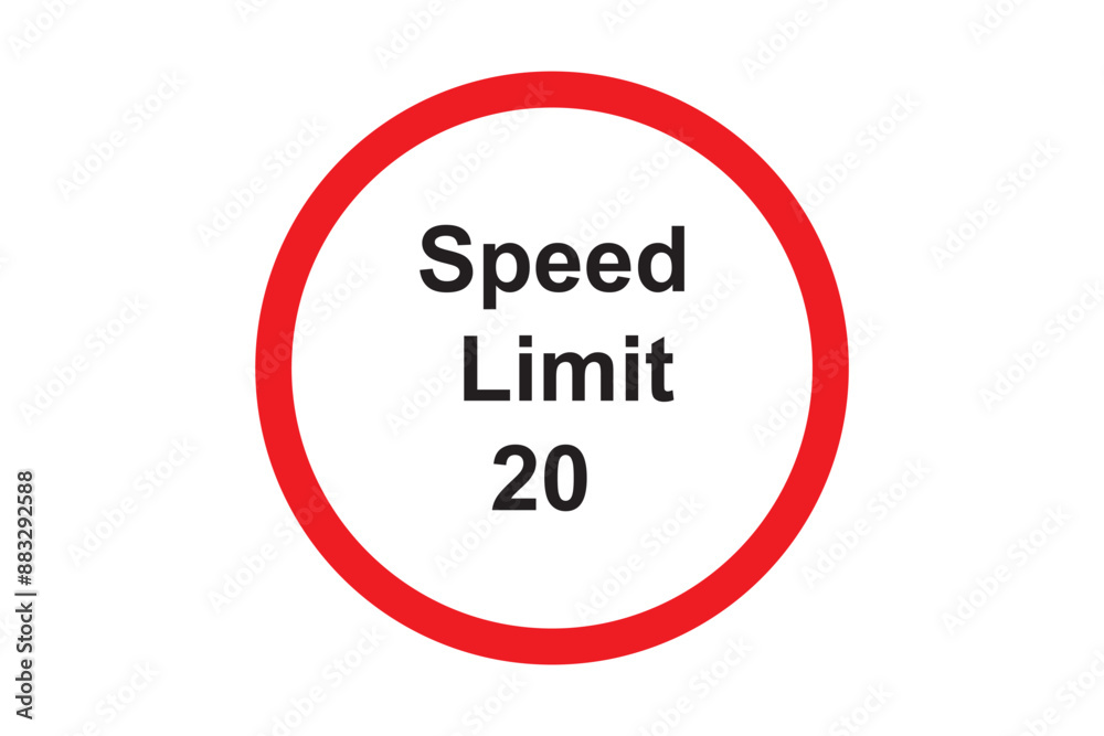 Speed Limit Road Sign in 10 Km/Hour Speed Limit Road Sign in 10 Km/Hour