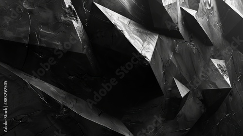 Black And White Abstract Rock Formation