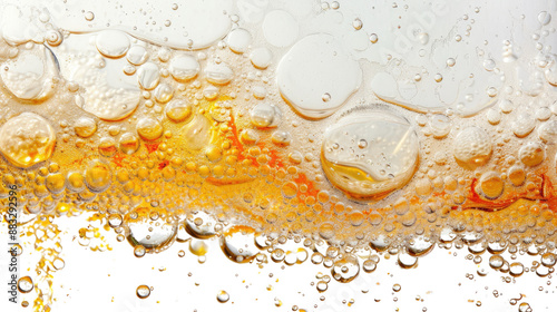 Beer bubbles on a transparent background