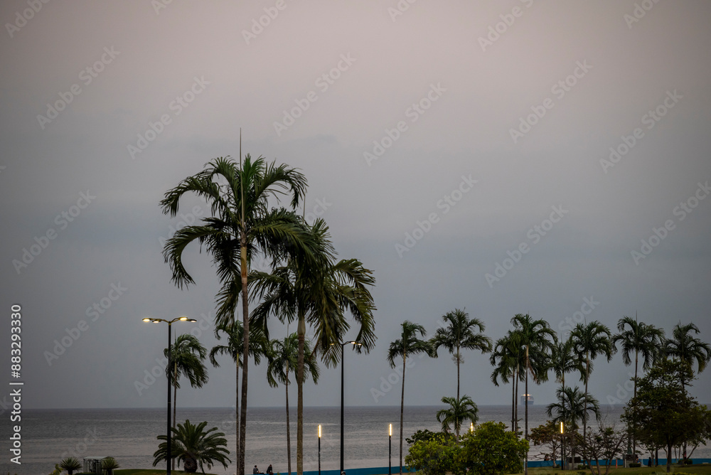 Obraz premium Part of Cinta Costera (Coastal Beltway), a 7 km public recreation area that runs along Panama Bay, Panama City, Panama, Central America